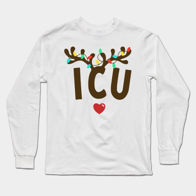 ICU Nurse Christmas Long Sleeve T-Shirt by JunThara